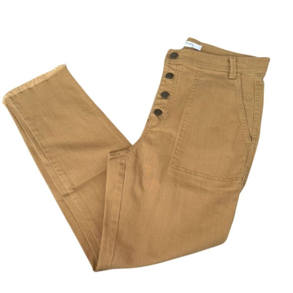 NWT Button Fly High Waist Ankle Jeans Size 6P Golden Yellow